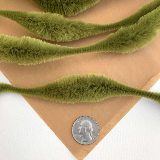 Large 5" Bump Chenille in Olive Green ~ 1 yd. (8 bumps)